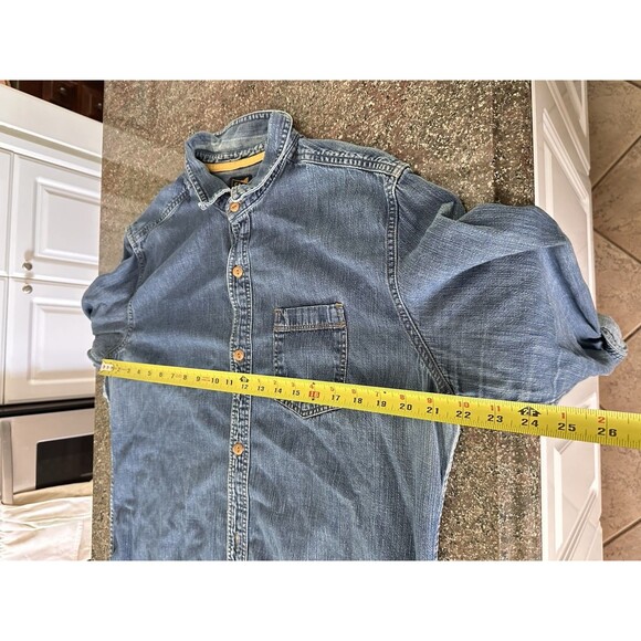 CPO Provisions Tactical Utility Denim L/S Button down Shirt Mens L Vintage Y2K - Picture 8 of 12